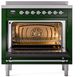 Ilve® Nostalgie II Series 36" Emerald Green Pro Style Induction Range-4