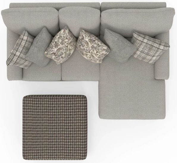 Jackson Furniture Livingston 3-Piece Linen Right Arm Facing Sectional with Ottoman-3