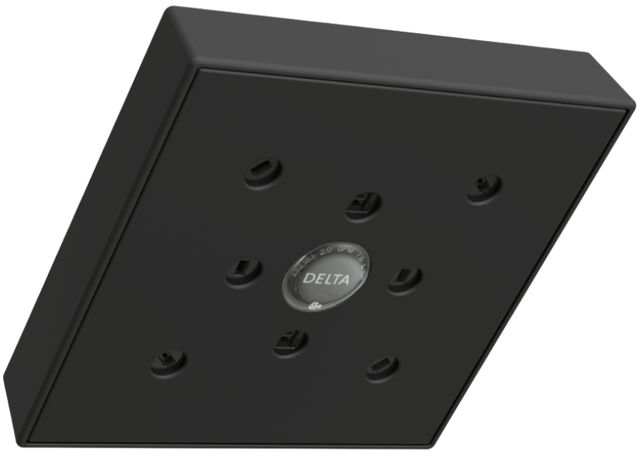 Delta Universal Showering Matte Black H2Okinetic® Single-Setting Raincan Square Shower Head-0