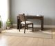 International Furniture Direct Dark Mezquite Black/White Upholstered Dining Side Chair-1