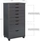 Linon Cary Gray 8-Drawer Rolling Storage Cart-2