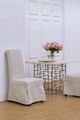 A & B Home Laramie Neutral Brown Parsons Skirted Chair-2