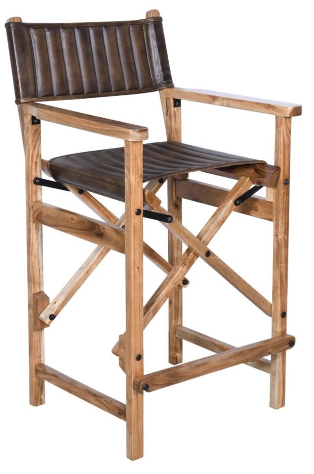 Home Trends & Design Leeds Antique Whiskey/Natural Bar Stool-0