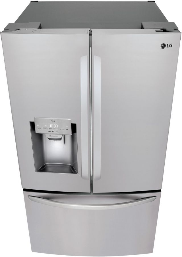 LG 36" 27.7 Cu. Ft. PrintProof™ Stainless Steel Freestanding French Door Refrigerator-2
