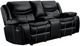 Homelegance® Bastrop Black Double Manual Glider Reclining Loveseat-0