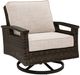 Signature Design by Ashley® Drakes Beach 3-Piece Beige/Dark Brown Aluminum Outdoor Conversation Set-5