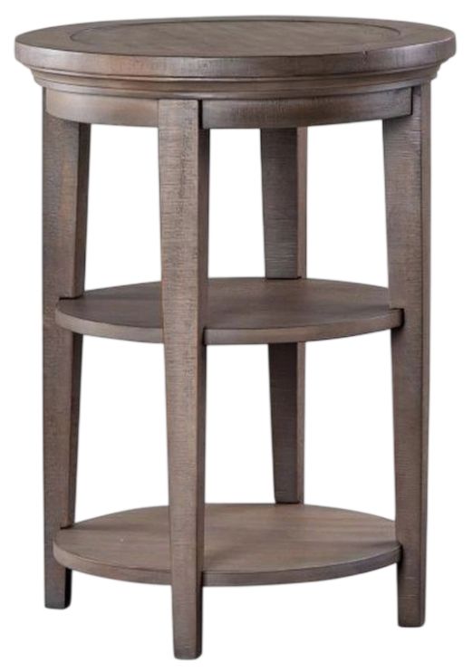 Magnussen Home® Paxton Place Dovetail Gray Round End Table-0