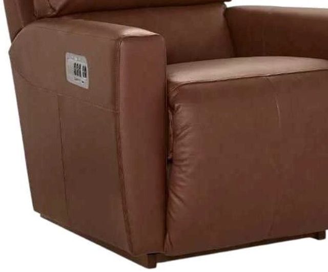 La-Z-Boy® Kells Chestnut Leather Power Rocking Recliner with Headrest and Lumbar-1