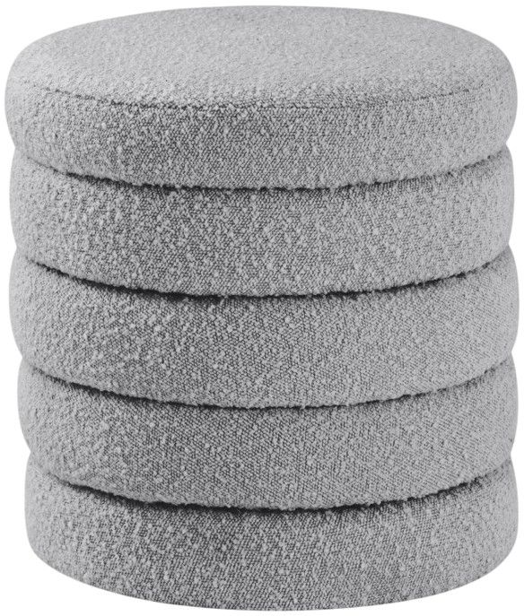 Meridian Furniture Aphia Gray Upholstered Ottoman/Stool-0