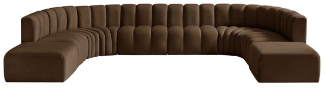 Meridian Furniture Arc 10-Piece Brown Velvet Sectional-0