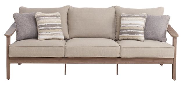 Signature Design by Ashley® Harmony Headlands Gray/Natural Fabric/Wooden Outdoor Sofa-2