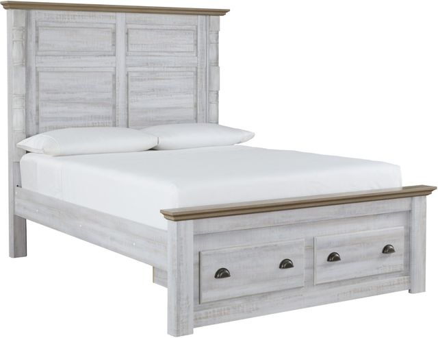 Signature Design by Ashley® Haven Bay 2-Piece Two-Tone Queen Panel Storage Bed Set-1