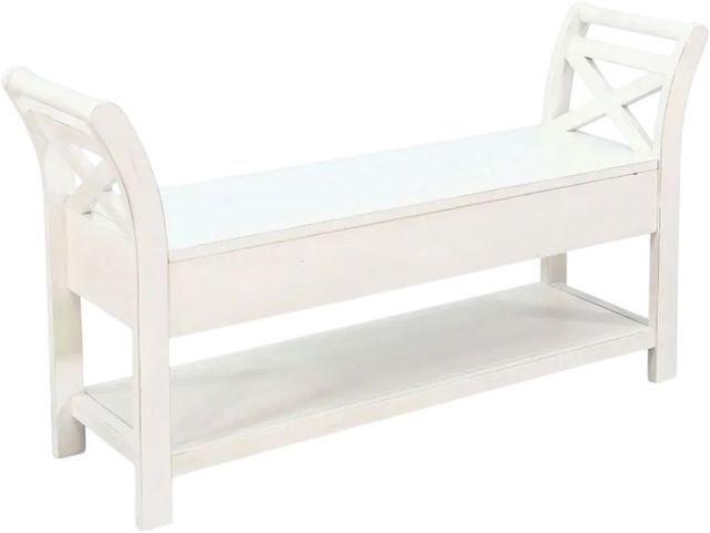 Sunny Designs™ Marble White 48" Accent Bench with Storag-0