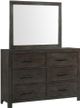Elements International Shelby Dark Walnut Dresser & Mirror Set-3