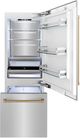 ZLINE Autograph Edition 30" 16.1 Cu. Ft. Stainless Steel Bottom Freezer Refrigerator with Water Dispenser and Ice Maker in Champagne Bronze Accents-1
