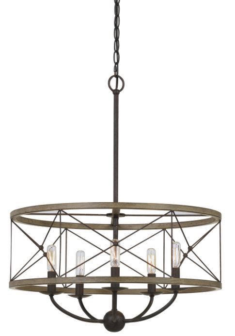 Cal® Lighting & Accessories Modica Distress Ivory Chandelier-0