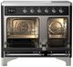 Ilve® Majestic III 40" Graphite Matte Pro Style Induction Range with Solid Door and Chrome Trim-1