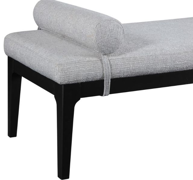 Meridian Furniture Priscilla Gray/Black Upholstered Bench-3
