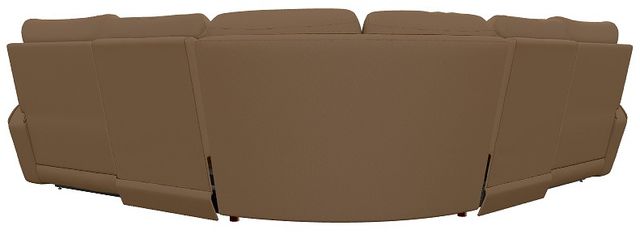La-Z-Boy® Maddox 5-Piece Camel Leather Curve Manual Reclining Sectional-2