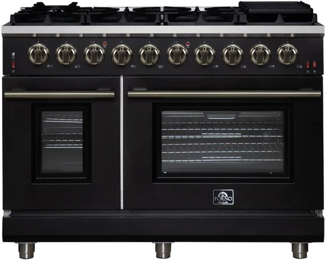 FORNO® Massimo Series Alta Qualita 48" Black Pro Style Gas Range-0