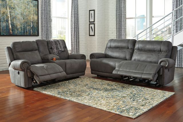 Signature Design by Ashley® Austere Gray Two Seat Reclining Sofa-3