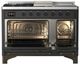 Ilve® Majestic III 48" Graphite Matte Pro Style Dual Fuel Liquid Propane Range with Triple Glass Door and Burnished Trim-1