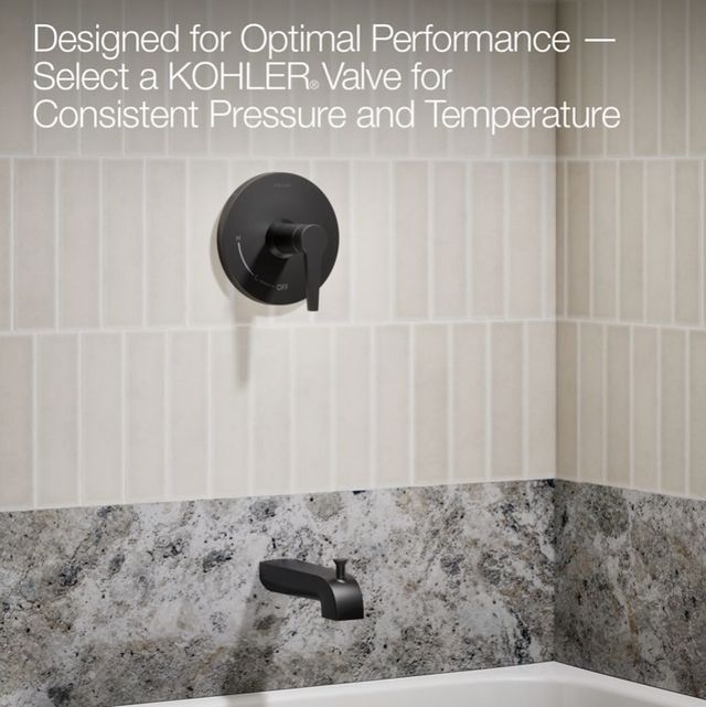 KOHLER® Pitch® Rite-Temp® Matte Black Bath and Shower Trim Kit-4
