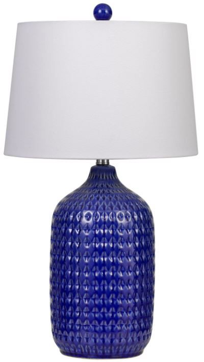 Cal® Lighting & Accessories Set of 2 Adelaide Navy Blue/White Table Lamp Set-1