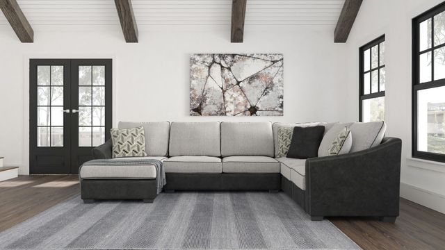 Signature Design by Ashley® Bilgray 3-Piece Pewter Left-Arm Facing Sofa Sectional and Chaise-3
