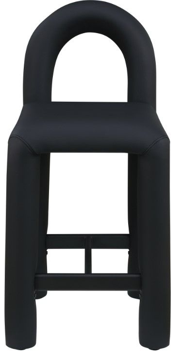 Meridian Furniture Amari Black Vegan Leather Upholstered Counter Stool-1