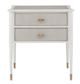 Currey & Company Winterthur Aster Brass/Fog/Off-White Nightstand-0