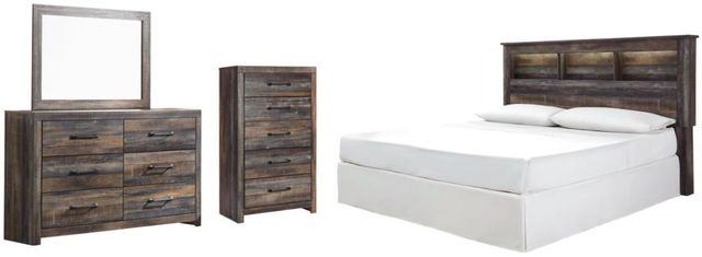 Signature Design by Ashley® Drystan 4-Piece Multi King/California King Bookcase Headboard Set-0
