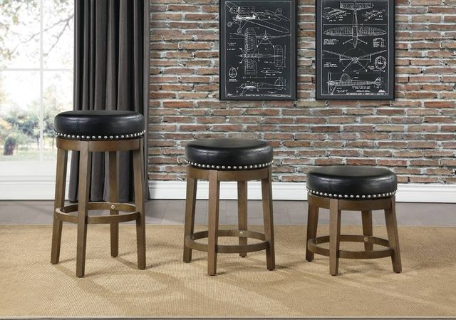 Homelegance® Westby Black/Brown Round Swivel Stool-1