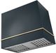 La Cornue Cornufé Loge 36" Quintessential Teal Wall Mounted Range Hood with Polished Brass Trim-0
