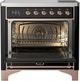 Ilve® Majestic III 36" Glossy Black Pro Style Induction Range with Solid Door and Copper Trim-1