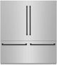 ZLINE Autograph Edition 72" 39.6 Cu. Ft. Satin Stainless Steel Built In French Door Refrigerator with Matte Black Accents-0
