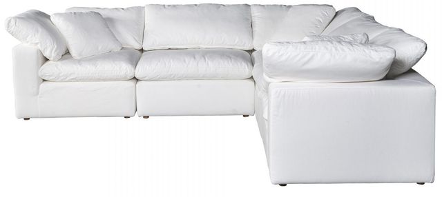 Moe's Home Collection Terra Condo Classic 5-Piece Cream White L-Shaped Modular Sectional-0