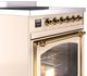 Ilve® Nostalgie II Noblesse 30'' Antique White Pro Style Induction Range with Brass Trim-4
