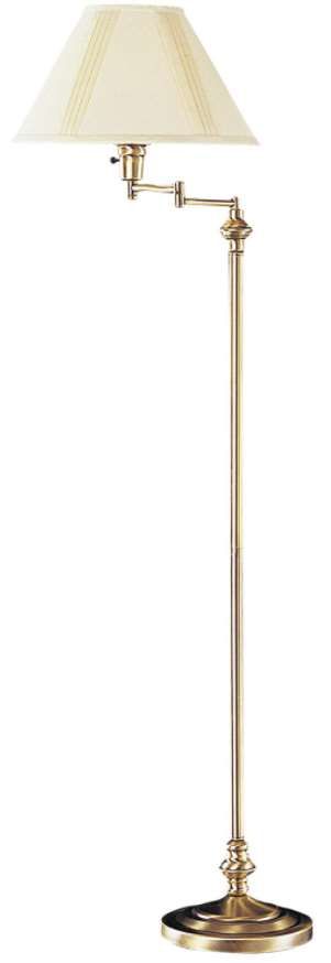 Cal® Lighting & Accessories Antique Bronze/Off-White Swing Arm Floor Lamp-0