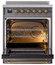Ilve® Nostalgie II Noblesse 30'' Graphite Matte Pro Style Induction Range with Brass Trim-1