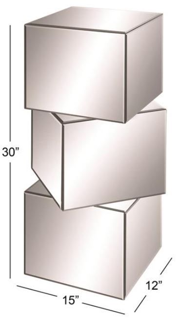 Deco Marche U Select Silver Cube Side End Pedestal Table-2