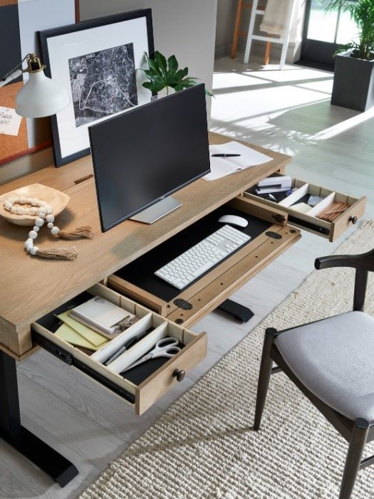 aspenhome® Emerson Light Elm 60" Lift Desk-3