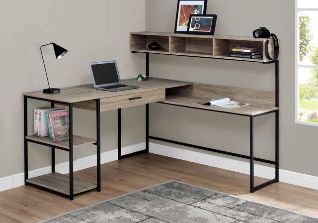 Monarch Specialties Inc. Dark Taupe Computer Corner Desk-2
