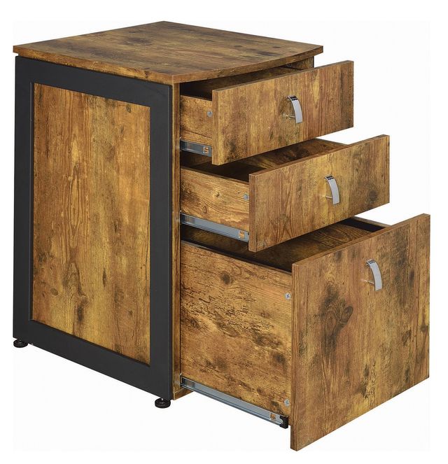Coaster® Estrella 3-Piece Antique Nutmeg/Gunmetal Writing Desk Set-2