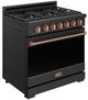 Thor Kitchen Gordon Ramsay Collection 36" Black Pro Style Liquid Propane Range with Precision Knob Control and Rose Gold Trim-2