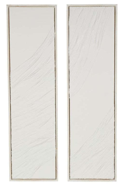 Deco Marche 2-Piece Cream Wavy Dimensional Textured Panel Wall Decor Set-0