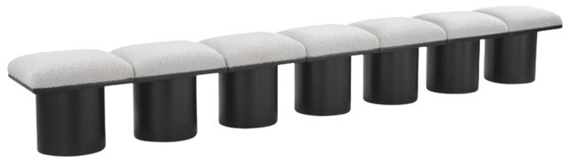 Meridian Furniture Pavilion 7-Piece Cream/Black 109" Modular Bench Set-0