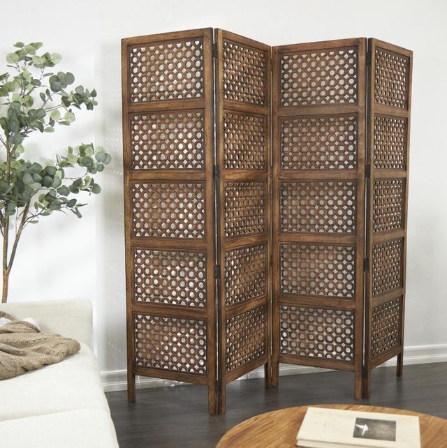 Deco Marche Brown 80" Room Panel Screen Divider-3