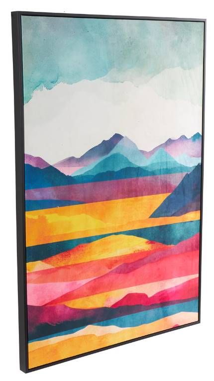 Deco Marche Abstract Mountains and Lake View Living Room Framed Wall Art-1