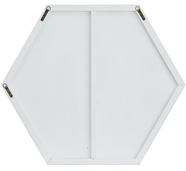 Deco Marche White 40" Hexagon Thin Minimalistic Frame Mirror-2